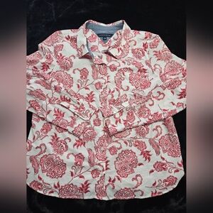 Womens Tommy Hilfiger Size XL Flower Print Button Down